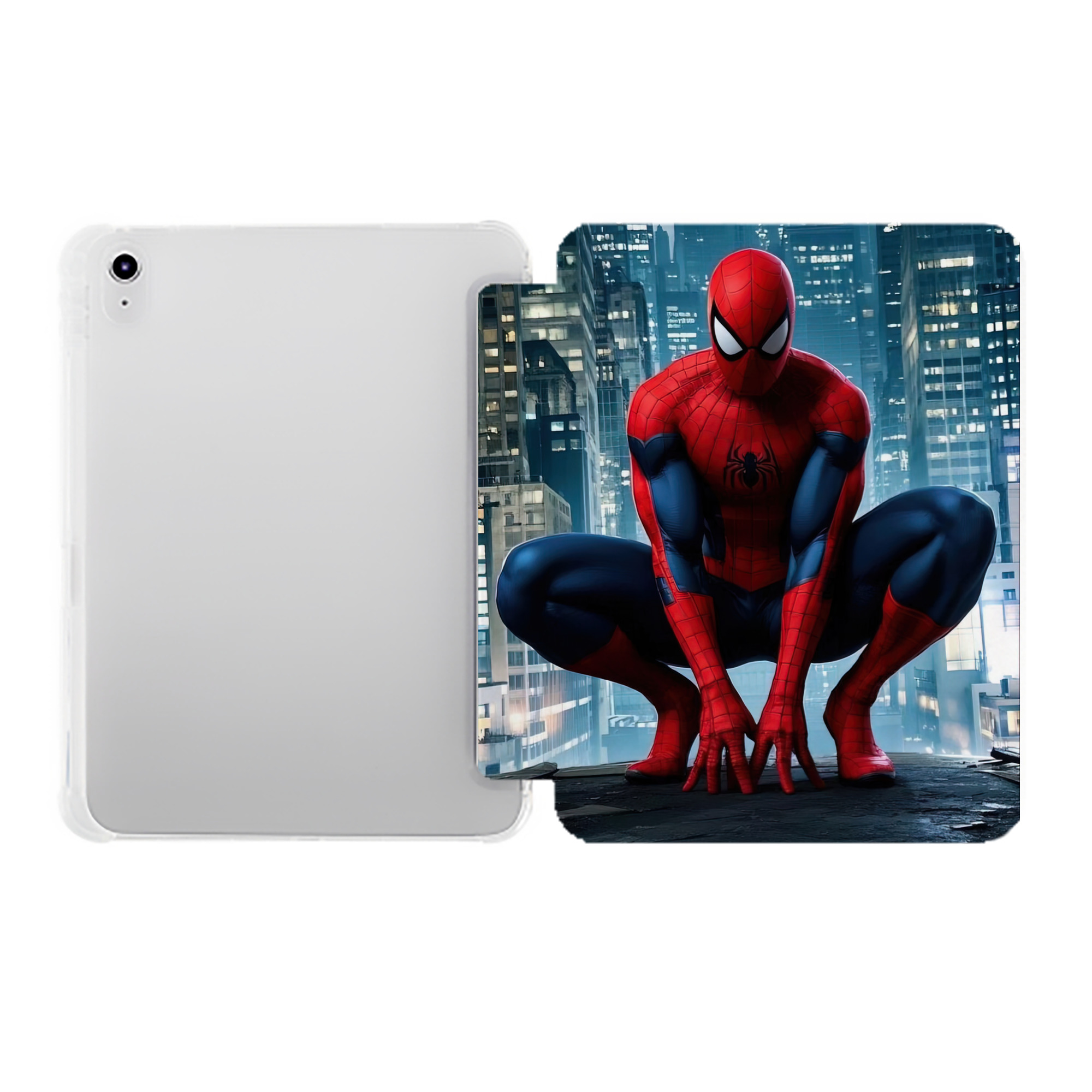 （画像用） Spider Man スパイダーマン IPad ケース ペン収納付き 三つ折りスタンド PUレザー×シリコン 対応機種9.5/10.5/10.9インチ
